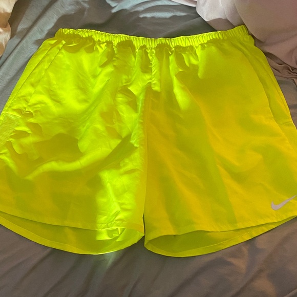 Nike Women's Bright Yellow Athletic Shorts - Picture 1 of 1